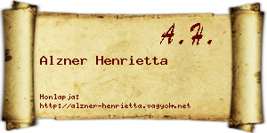 Alzner Henrietta névjegykártya