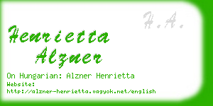 henrietta alzner business card